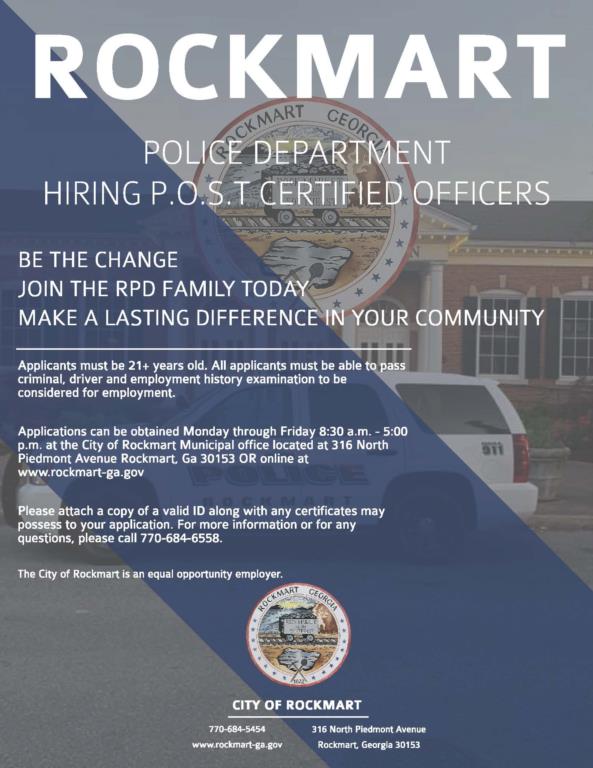 Employment Opportunity - P.O.S.T Certified Officers